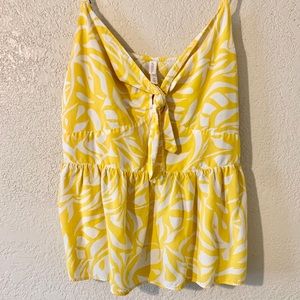 Xhilaration Yellow Floral Tank Top